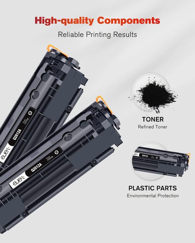 Detalle de ejet 12A Toner kompatibel für HP Q2612A (Schwarz) – 2er-Pack für LaserJet & M1005/M1319