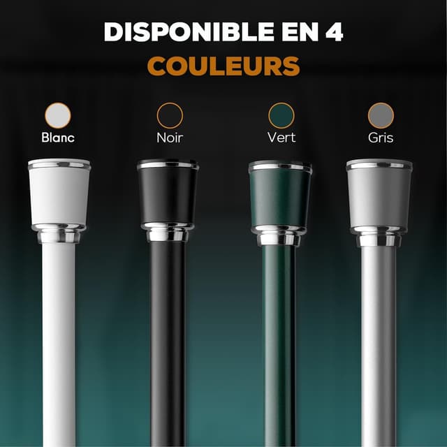 Thumbnail 6 de MEISENBERG tringle rideau extensible sans perçage 370–420 cm (noir)