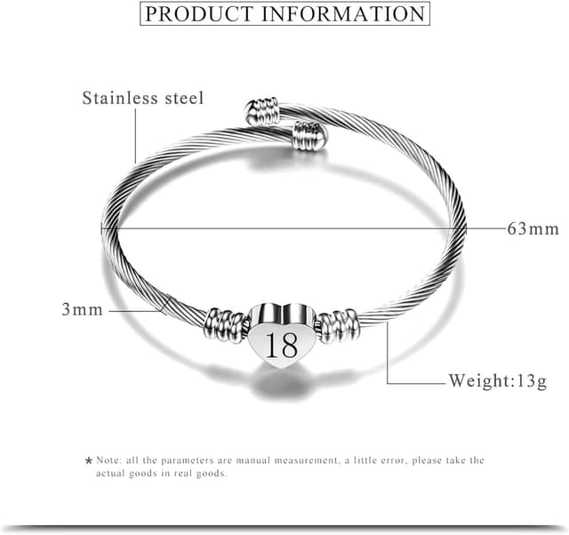 Detalle 2 de Aosyoisk Birthday Silver Bracelet 7–21