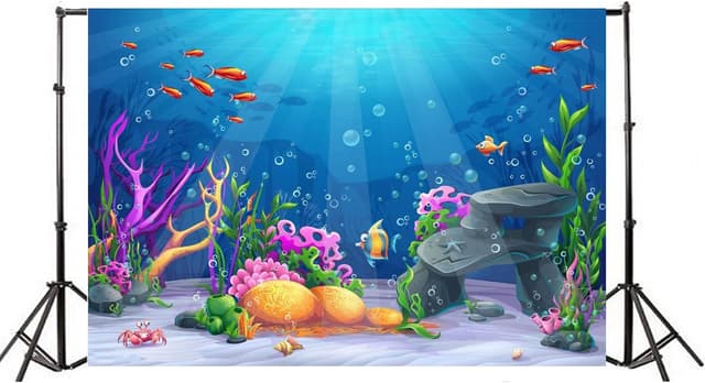 Detalle de Haosphoto Underwater World Vinyl Mermaid Backdrop 7x5ft (Tropical Blue Ocean Summer Photography Background)