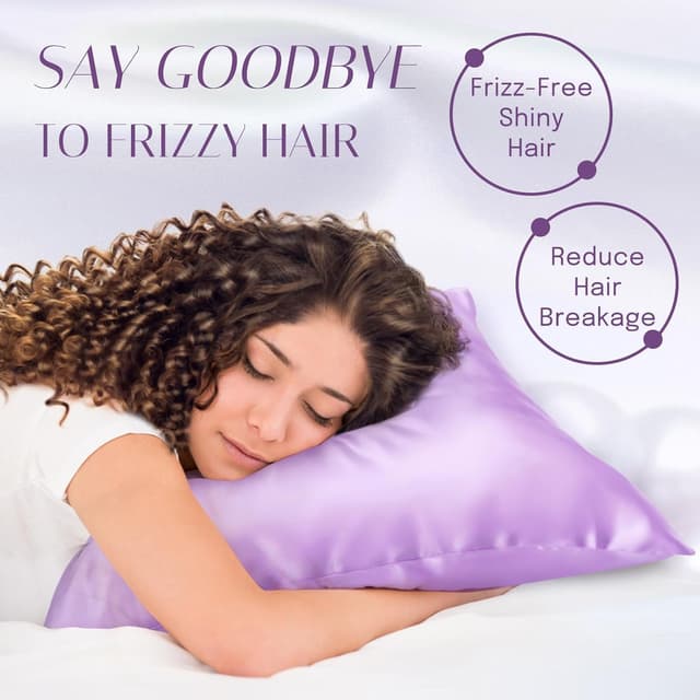 Thumbnail 3 de OLESILK Seide-Kissenbezug (16 Momme) 40x40 cm, Helllila, mit Reißverschluss – 2er-Set