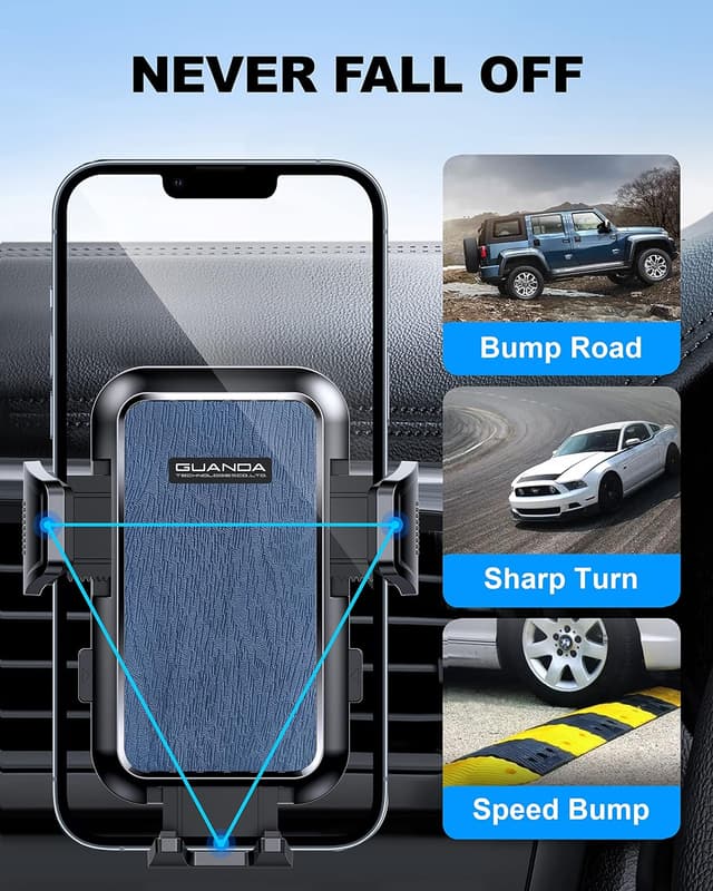 Detalle de Guanda 2026 Car Phone Holder for Air Vent with 360° Rotation (4–7 inch phones)