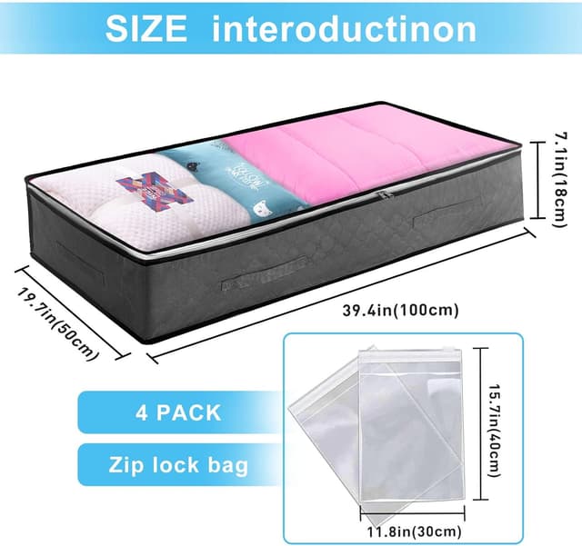 Detalle 2 de Cleaneaty Underbed Storage 90L Bag Set