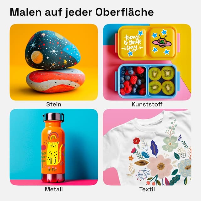 Detalle de Artistro 12 Acrylstifte Dual Tip (Pinsel & Fein) – Acrylic Paint Pens für Kalligrafie, Scrapbooking & DIY