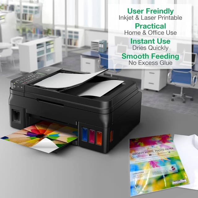 Detalle 2 de EVG A4 glossy photo sticker paper 50 sheets