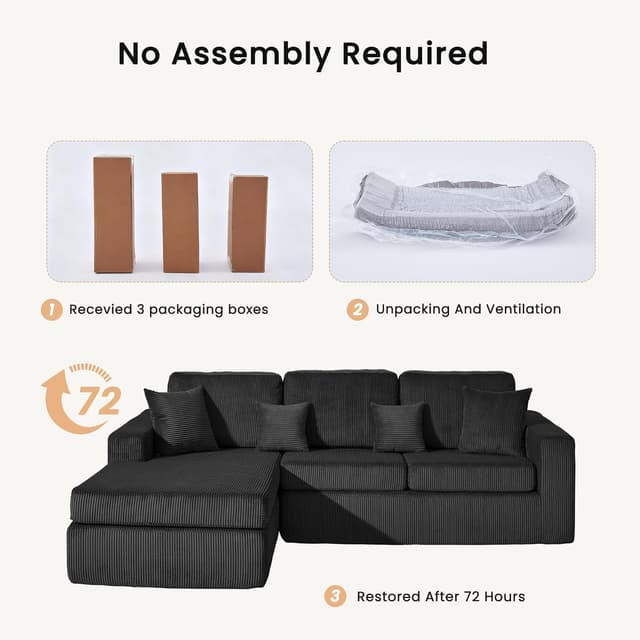 Detalle de CLIPOP Boneless L sofa with memory foam