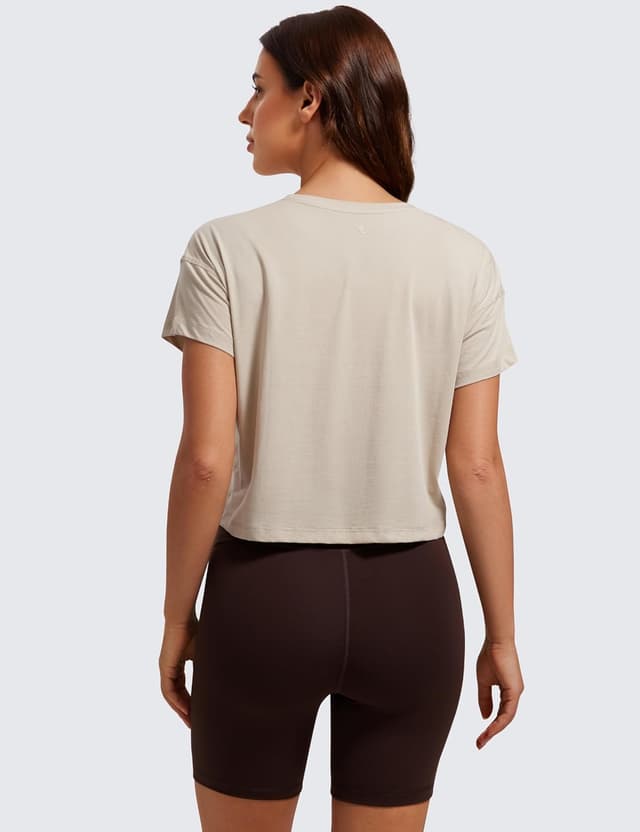 Detalle 2 de Maglietta CRZ YOGA in pima di cotone a manica corta, girocollo alto