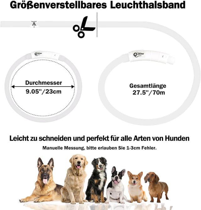 Detalle 2 de Nepfaivy Leuchthalsband Hund 70 cm