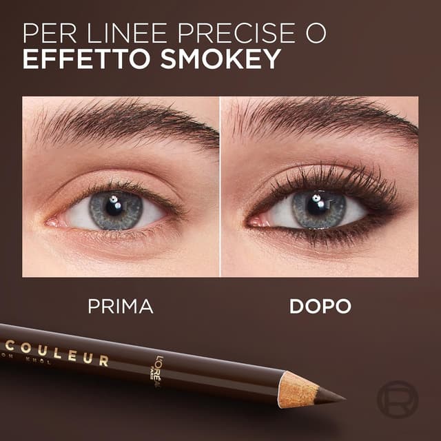 Detalle de L’Oréal Paris Matita Occhi Khol Haute Couleur 120 Brun Leather, colore pieno e tratto modulabile