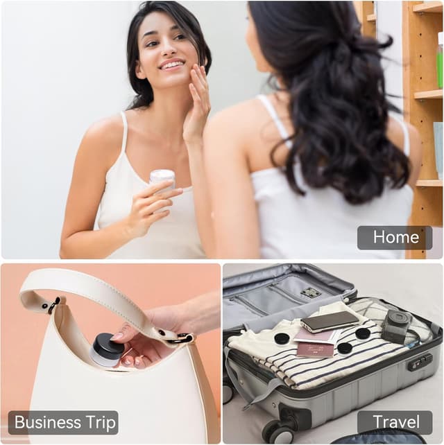 Detalle de GAUATO 12 Stück Mini Cremedosen 5 ml (PET) mit Deckel – transparente Tiegel zum Befüllen