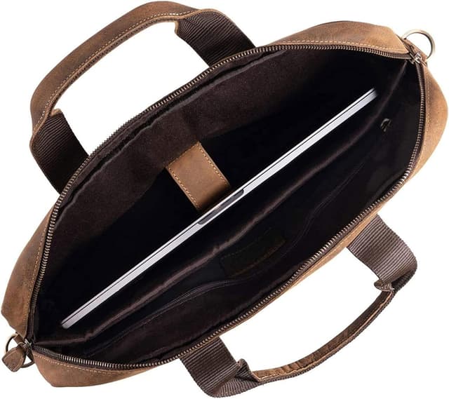Thumbnail 2 de KPL Leather 18 Inch Laptop Messenger Briefcase