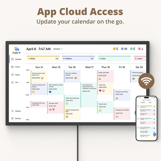 Detalle 2 de Dragon Touch calendrier numérique 27 pouces (1920×1080) avec mémoire 32 Go et support mural pivotant