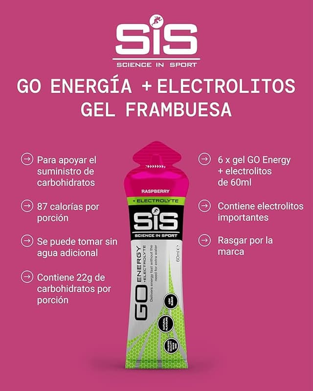Thumbnail 1 de Science in Sport GO Energy Gel 6x60 ml Frambuesa 🎽