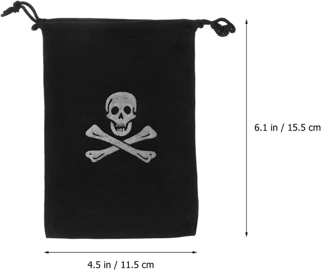 Detalle de Milisten 10Pcs Halloween Pirate Skull Drawstring Candy Bags (Party Favour Pouches)