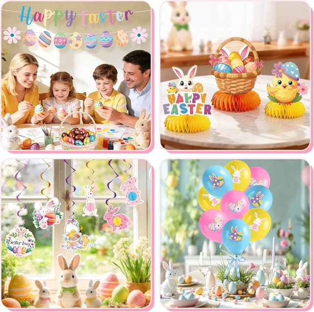 Detalle 2 de Easter decorations set with letter banners