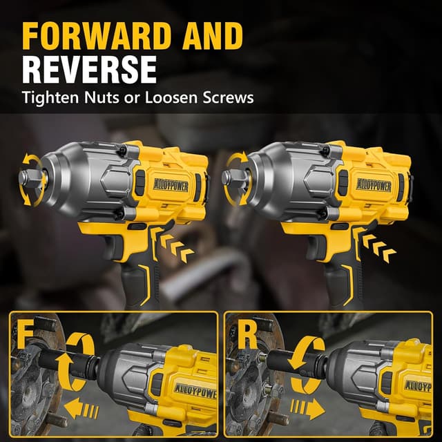 Thumbnail 6 de ALLOYPOWER Cordless Brushless Impact Wrench 1475 ft-lbs