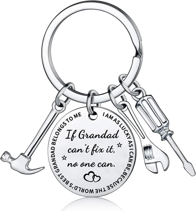 Detalle de JMIMO Grandad keyring gift engraved in high-stainless steel for Father’s Day & birthdays