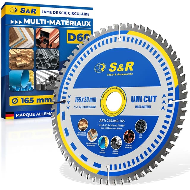 Imagen de S&R Lame Scie Circulaire 165 x 20 mm 60 dents en OfertitasTOP