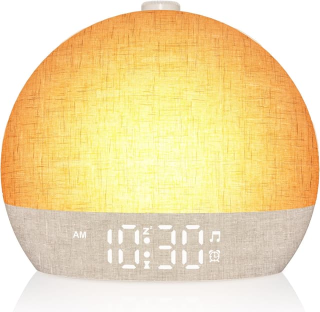 Detalle de ARUQO Tageslichtwecker fürs sanfte Aufwachen mit Sonnenaufgang, 30 natürlichen Klängen und Schlaf-Timer