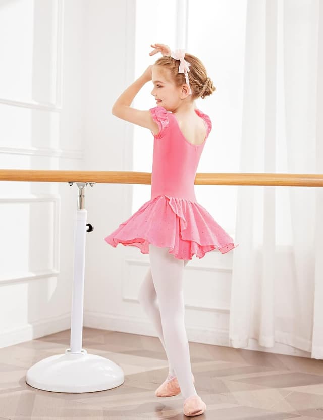 Detalle de Trudge Vestito da balletto in cotone con maniche corte e gonna tutu per bambine