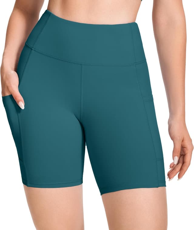 Detalle 2 de JOYSPELS women’s cycling shorts with side pockets (high waisted, non see-through activewear)