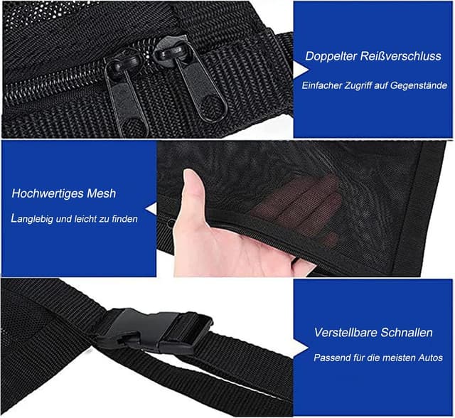 Detalle de ViWaVee Gepäcknetz Auto doppellagig für Autodach – 90 x 65 cm