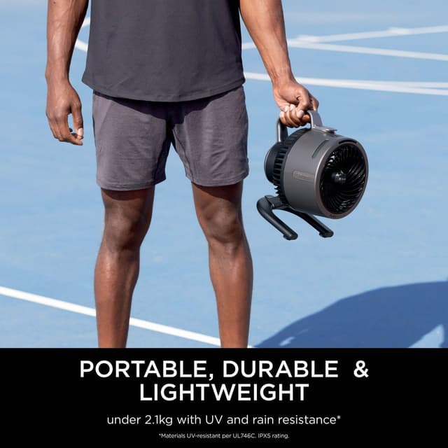 Detalle de Shark FlexBreeze HydroGo Cordless Fan (Charcoal FA050UK) with mist cooling