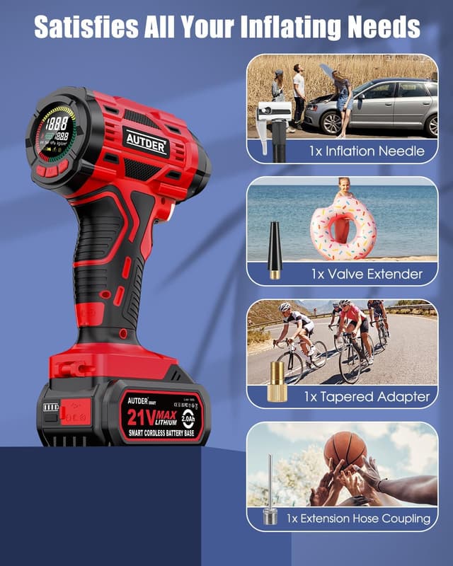 Thumbnail 6 de AUTDER Cordless Tyre Inflator 180 PSI ⛽