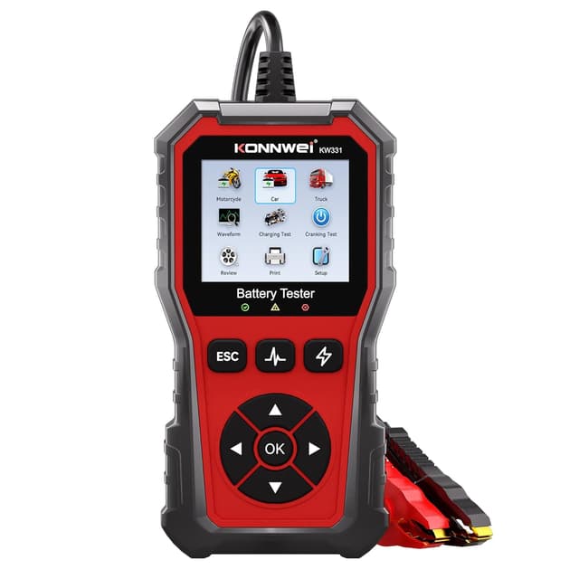 Detalle de KONNWEI KW331 Tester per Batterie Auto 6/12/24V con stampa cloud