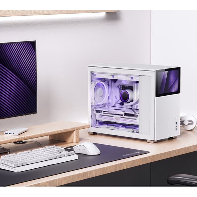 Detalle de Jonsbo D31 MESH Blanco con cristal templado y USB 3.2 🖥