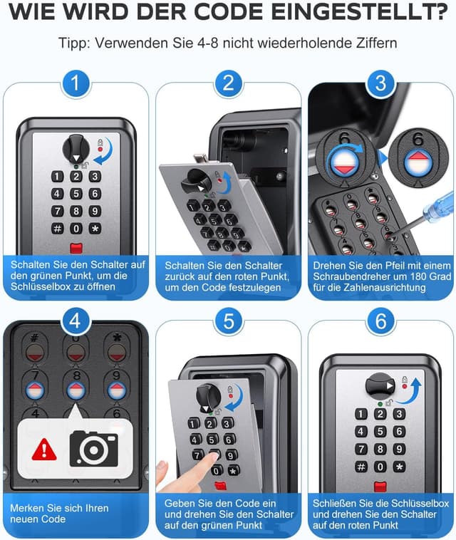 Thumbnail 5 de Mohard Schlüsseltresor Zahlenschloss 12-stellig 🔐