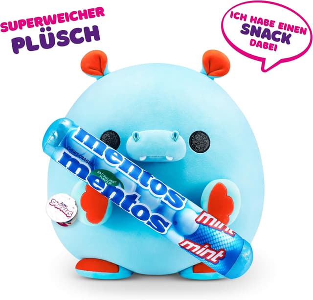 Detalle 2 de Snackles Series 1 Hippo Surprise Medium Plush (35 cm) – ultra soft cuddly toy for ages 3+
