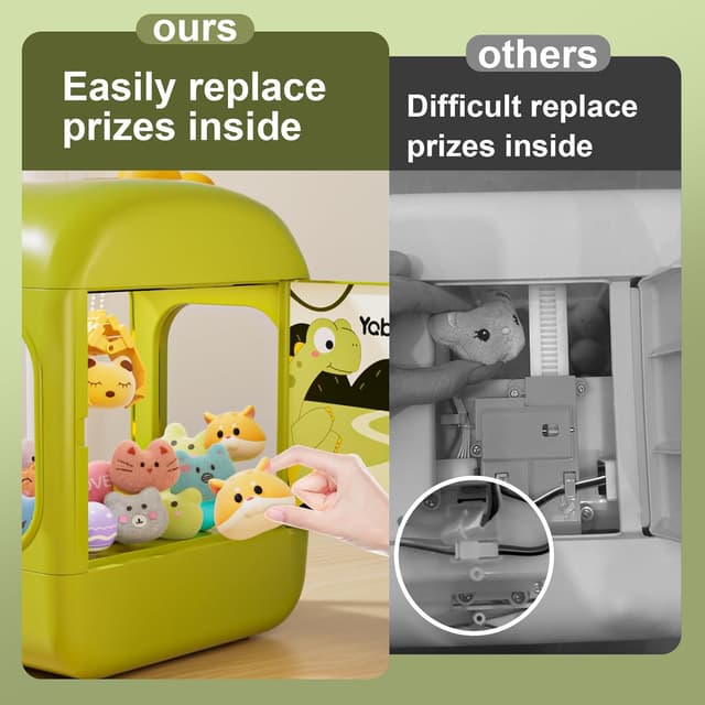 Detalle de 64 PCS Large Claw Machine for Kids Dinosaur (USB or Battery) Electronic Vending Dispenser Toy