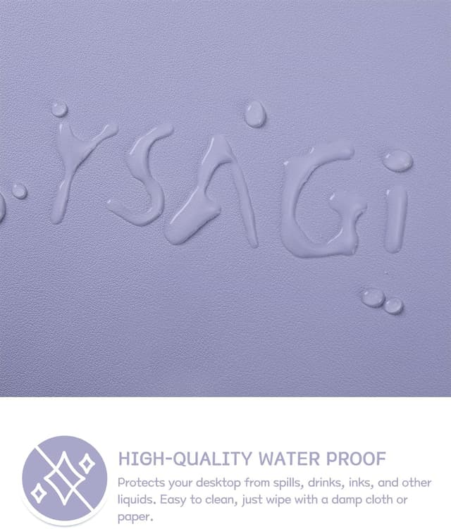 Detalle 2 de YSAGi Non-Slip Desk Pad (90 x 43 cm) – Waterproof PVC Leather Desk Protector in Lavender
