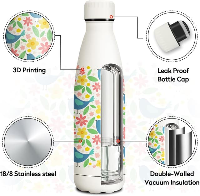 Detalle 1 de KollyKolla Botella Térmica Infantil 500ml 🚰 Sin BPA, Acero