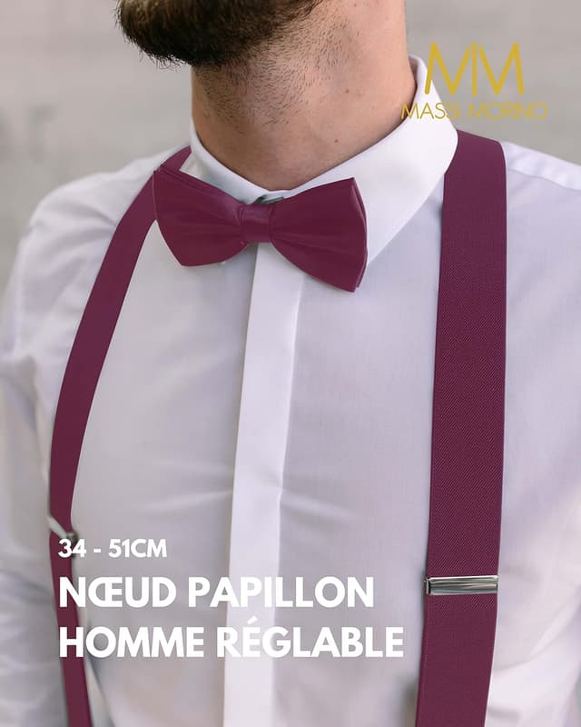 Detalle de Massi Morino bretelles avec nœud papillon 3,5 cm