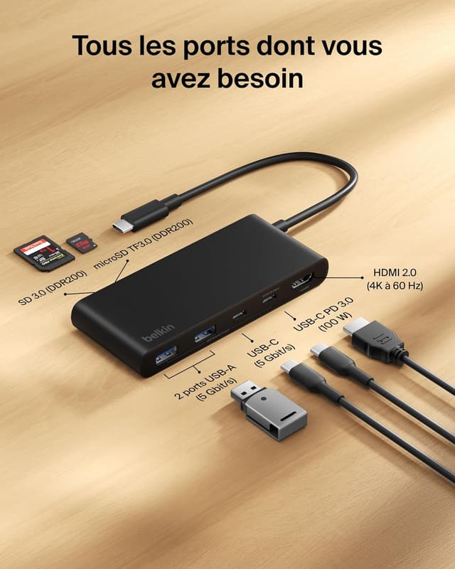 Thumbnail 2 de Belkin Hub USB-C 7 ports HDMI 4K