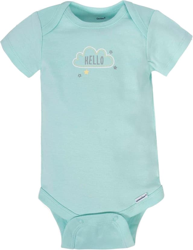 Detalle de 8-pack di body unisex preemie Gerber a maniche corte con scollo espandibile e chiusura a scatto