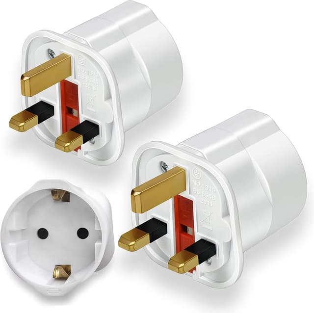 Detalle de European to UK plug adapter 2 pack 13A