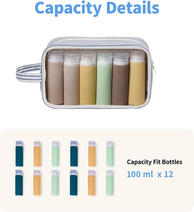 Detalle de Narwey Clear Travel Toiletries Bag 25 x 10 x 15 cm