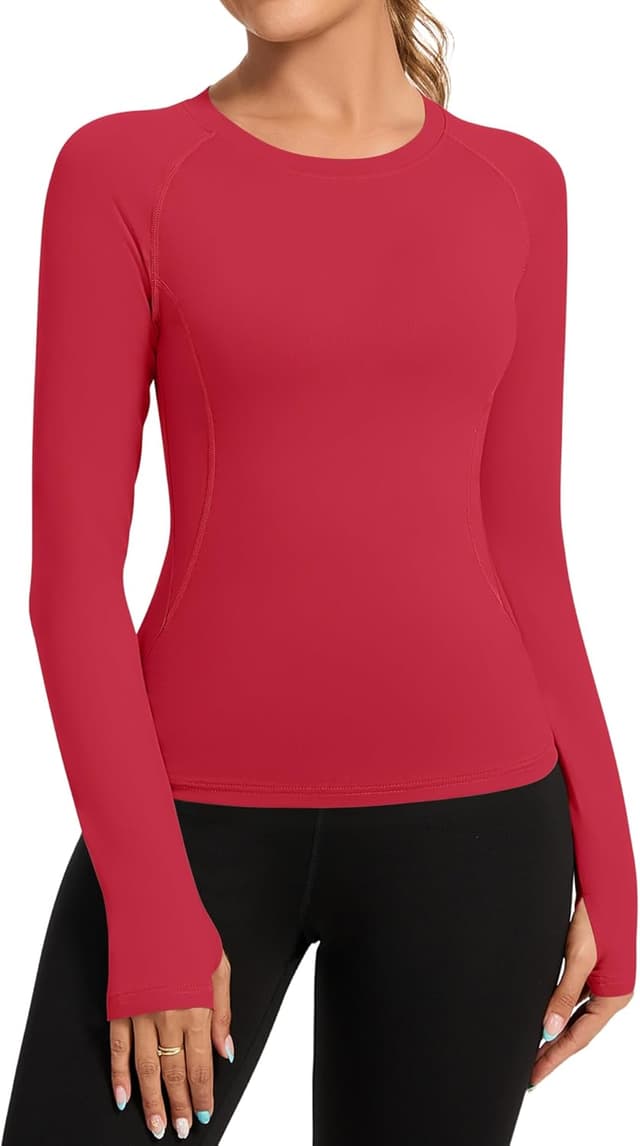 Detalle de Rapbin Damen Sportshirt „T-Shirt“: Fitness-, Yoga- und Laufoberteil mit Rundhals