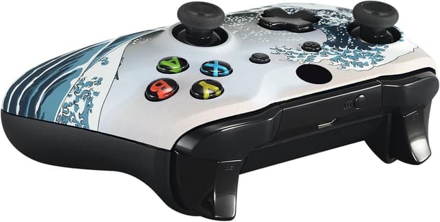 Detalle 2 de eXtremeRate Soft Touch The Great Wave front housing shell case for Xbox One S & Xbox One X controllers