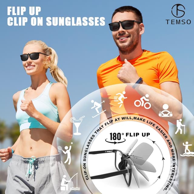 Detalle de TEMSO clip on sunglasses UV400 8g