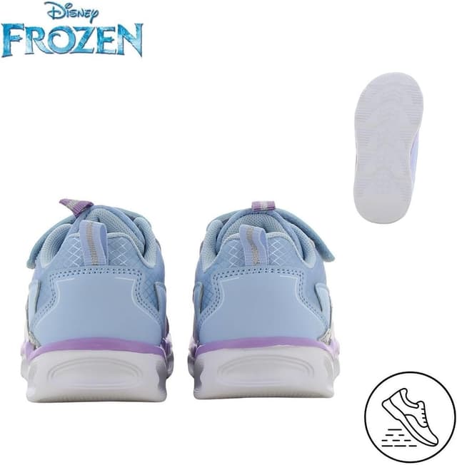 Detalle 2 de Leomil chaussures enfants lumineuses Frozen (Elsa) : baskets à LEDs pour l’école et les loisirs