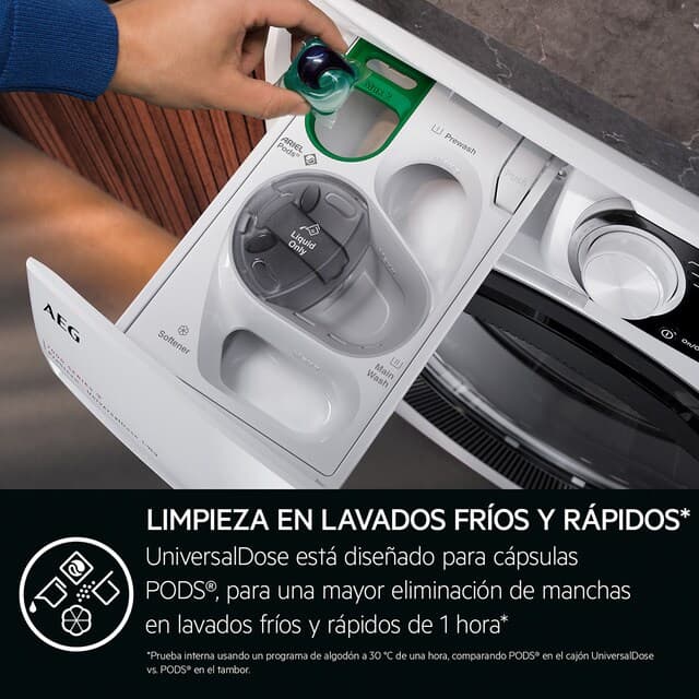 Detalle 2 de Lavadora Secadora AEG 10 kg / 1.600 rpm 🧺 LWR7316O4O