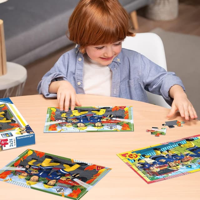 Detalle de Ravensburger Puzzle 2x24 Pezzi Fireman Sam (bambini 4 anni+) 26x18 cm