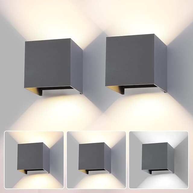 Detalle de 2 Piezas LED 15W Apliques de Pared Ajustables IP65 🌟