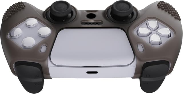 Detalle de eXtremeRate PlayVital Clear Black 3D Studded Silicone Case for PS5 Controller