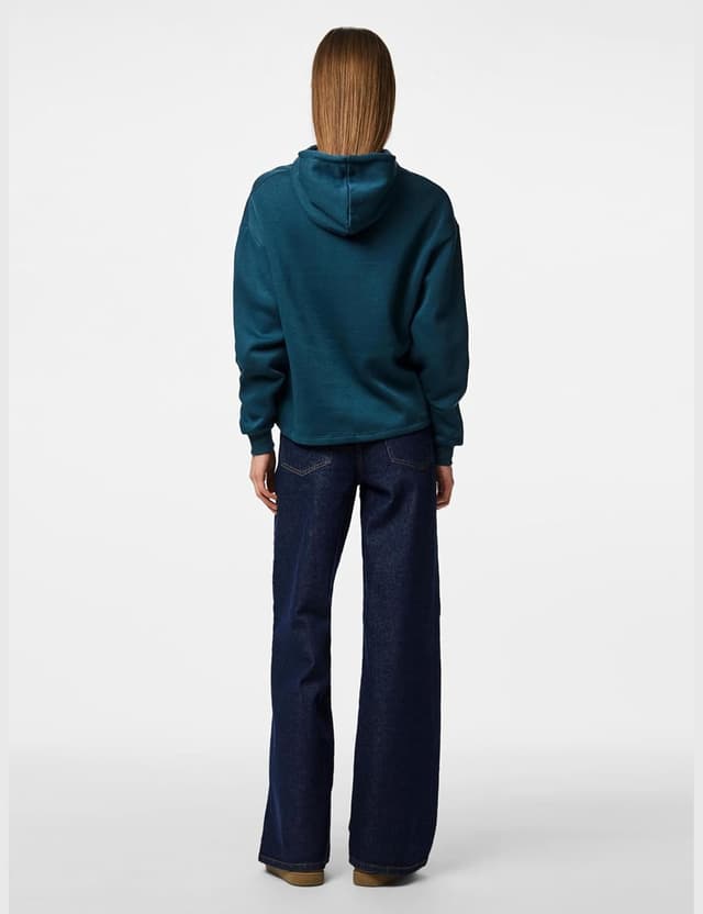 Detalle de Felpa con cappuccio PIECES Pcchilli LS Donna in cotone? con coulisse e polsini aderenti