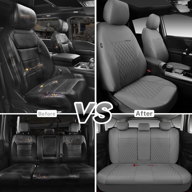 Thumbnail 4 de CAR PASS Quilting Faux Leather Seat Covers